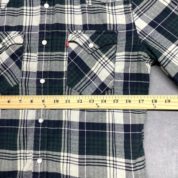 Levi's Western Shirt Men's Small Multicolor Plaid Cowboy Long Sleeve Pearl Snap - Picture 6 of 8